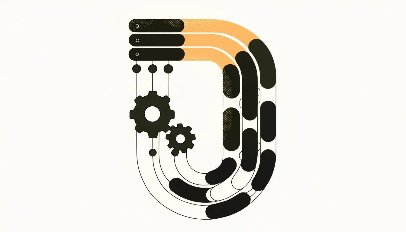 A checklist turning into automated gears and arrows